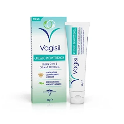 Imagen de Vagisil Cuidado Incontinencia 2 En 1 Crema Fresca Y Calmante Para Mujer, Con Avena Natural, Refresca Un Aroma Botánico Suave, 30 g