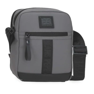 Imagen de Pepe Jeans Hoxton Bandolera Dos Compartimentos Gris 17x22x7,5 cms Poliéster y PU by Joumma Bags