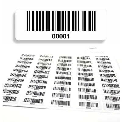 Imagen de Etiquetas con código de Barras 00001 01000, 5 dígitos, 1000 Unidades 50 x 17 mm, inventario preimpresos, Autoadhesivas, Fabricado en Alemania