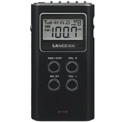 Imagen de Radio portátil Sangean DT 120, AM/FM, Pantalla LCD, Negro