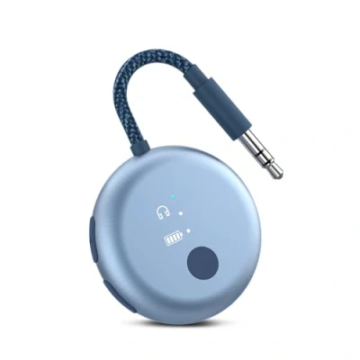 Imagen de Avantree SoundJet R1 Adaptador Bluetooth Avión para Auriculares &amp; AirPods Viajes en, aptX Adaptive, Batería de 20h, Transmisor Audio Inalámbrico con Chip Qualcomm Azul Cielo