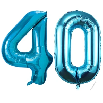 Imagen de Globos de Cumpleãnos Numeros 40,101 CM Azul Globo Gigantes Grandes Decoracion,Globo Numero 40 Niño Niña Adultos decorazione,Vuelan con Helio
