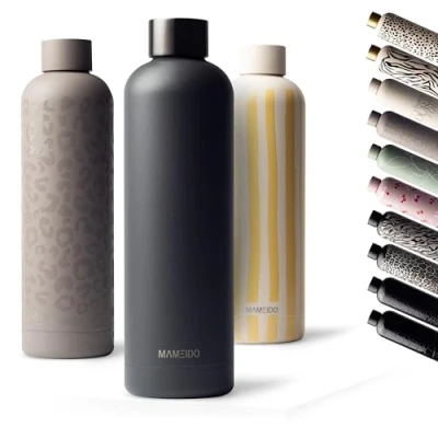 Imagen de MAMEIDO Botella termica 750ml agua acero inoxidable antigoteo, sin BPA, termo para bebidas frías y calientes (Carbon Grey, 0,75l)