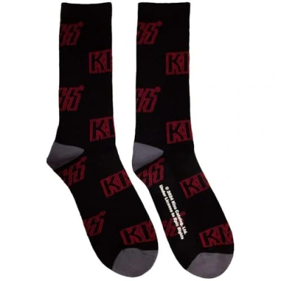 Imagen de Rock Off officially licensed products KISS Calcetines tobilleros con logotipo de banda, Talla única, Negro, única