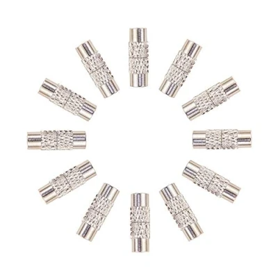Imagen de NBEADS 50 Juegos de Cierre Tornillo Latón, Eslabón Joyería Platino para Hacer Colgantes Pulsera Collar Bricolaje, Agujero: 0,5 mm