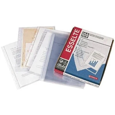 Imagen de ESSELTE 46114 Fundas portadocumentos COPYSAFE PP Piel de naranja con refuerzo (caja 100 ud.) Folio. 16 taladros
