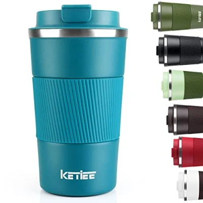 Imagen de KETIEE Termo Cafe, Taza Termica 510ml Tazas de Cafe para Llevar acero inox sin BPA, Vaso Termico Café y Té a Prueba Fugas, Regalos Mujer Hombre