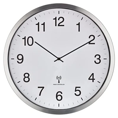 Imagen de TFA Dostmann Reloj de Pared analógico XXL, 60.3548.02, 50 cm diámetro, Marco Metal, Esfera Grande, Color Blanco, 508 x 65 mm