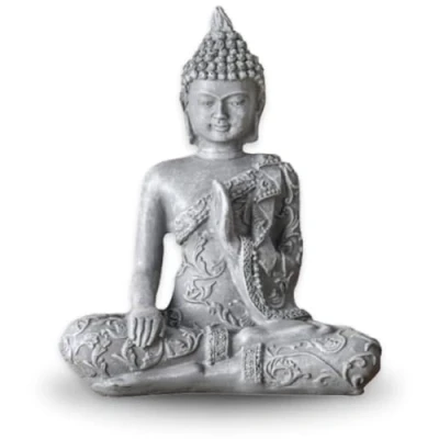 Imagen de Zen Buda estatuilla Meditación Luz SBM1 1 Piedra Gris 10 x 5 12 cm