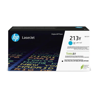 Imagen de HP 213Y W2131Y, Cian, Cartucho Tóner de Alta Capacidad Original, 12.000 páginas, para impresoras Laserjet Enterprise 5700, 5800, 6700, 6701, 6800, 6801