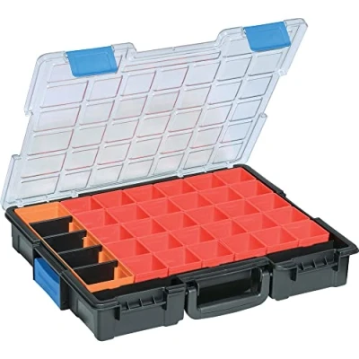 Imagen de allit EuroPlus Pro 454250 Maletín para piezas pequeñas (con clips de conexión, cajas extraíbles y tapa resistente a los impactos, &gt;K&lt; 44/36, con 36 compartimentos, dispositivo