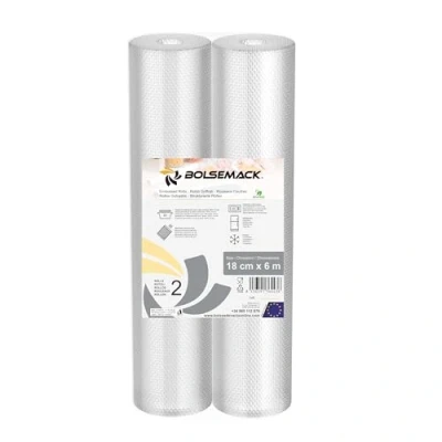Imagen de Rollo gofrado de envasado al vacío (18cm x 6 metros) (2 uds.) para Todo Tipo envasadora doméstica, Foodsaver, Lacor, Caso, Silvercrest, etc.
