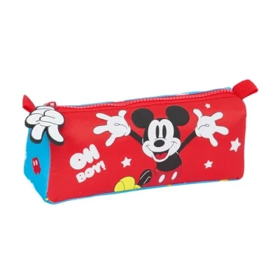 Imagen de Safta Mickey Mouse Fantastic Portatodo con Cremallera y Compartimiento, Estuche Infantil, Niño, Ideal para Niños en Edad Escolar, Versátil, Calidad Resistencia, 21x7x8 cm, Color Azul/Rojo