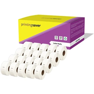 Imagen de Printing Saver 20x 11352 25 x 54 mm Rollos de Etiquetas adhesivas (500 por Rollo) compatibles para Dymo LabelWriter 310 320 330 4XL 400 450 Turbo/Twin Turbo/Duo &amp; Seiko SLP Impresoras