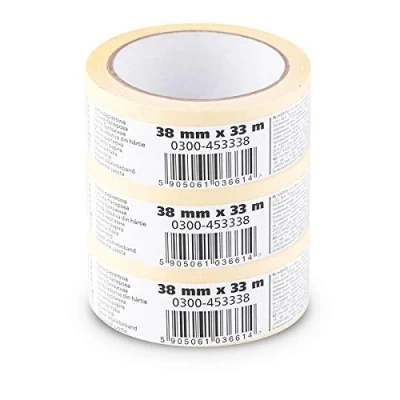 Imagen de Scley Cinta de pintor, carrocero ancho 38mm, eslora 33m, 3 piezas pintura, amarillo, masking tape Serie *545*, A0303 450138