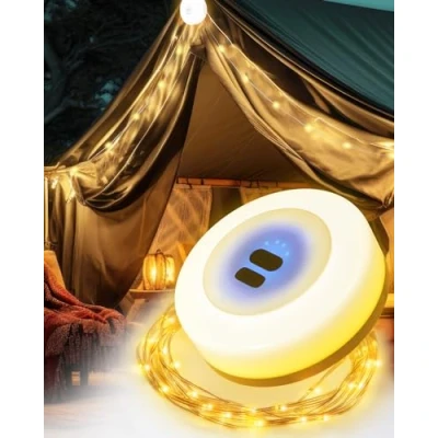 Imagen de BrightArk Cadena de Luces para Camping, 10M Exteriores, Lámpara Camping Impermeable 7 Modos, Cámping USB Recargable Portatil Fiestas, Decoración Navideña