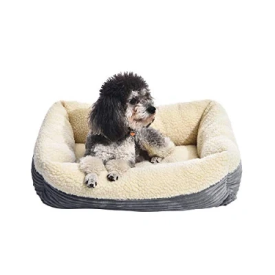 Imagen de Amazon Basics Cama cálida para mascotas Perro, 61 cm, Gris