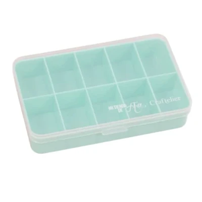 Imagen de Craftelier Mini Caja de Organización con 10 Compartimentos para Materiales Scrapbooking y Manualidades Dimensiones 14,6 x 9,1 3,2 cm (5.75&quot; 3.6&quot; 1.25&quot;) Color Turquesa