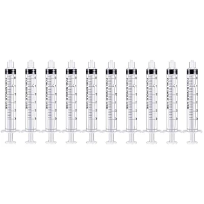 Imagen de 10 jeringas de plástico Luer Lock 3 ml, herramientas jeringa medición para medir, brillo labios, relleno líquidos, dispensación, manualidades, aceite
