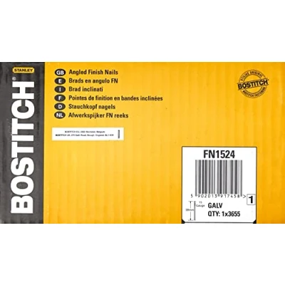 Imagen de Bostitch FN1524 38mm Angled Finish Nails 15 Gauge Galvanised Pack 3655