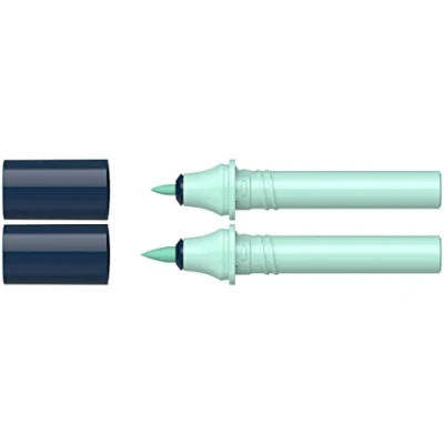 Imagen de Schneider 040 Paint It Twin Marker Cartridges (punta de pincel y punta redonda 1,0 mm, tinta intensiva color a base agua, para uso en papel, &gt; 95% plástico reciclado) turquesa 034