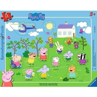 Imagen de Ravensburger Puzle Infantil con Marco de Peppa Pig 11 Piezas para niños a Partir 3 años, Color Blanco (05697)
