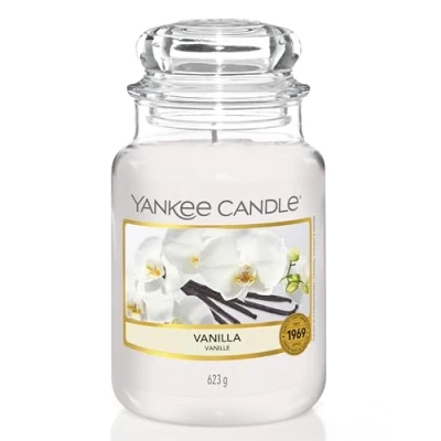 Imagen de Yankee Candle 1507743E 623 g Vainilla Vela en jarra grande color blanco, 10.1x9.8x14.7 cm