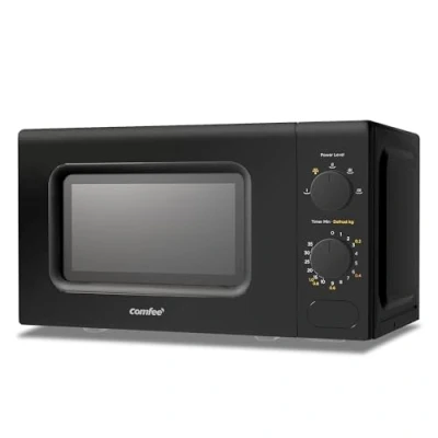 Imagen de COMFEE&#039; Horno microondas negro de 700 W, 20 litros, con 5 niveles potencia cocción, función descongelación rápida y temporizador manual cocina Diseño compacto CM M202CC (BK)