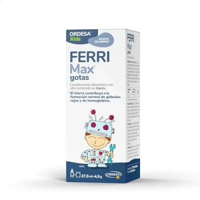 Imagen de FERRIMax Gotas 27,5ml + 4,5g Complemento Alimenticio con Hierro Liposomado, el contribuye a disminuir cansancio y la fatiga