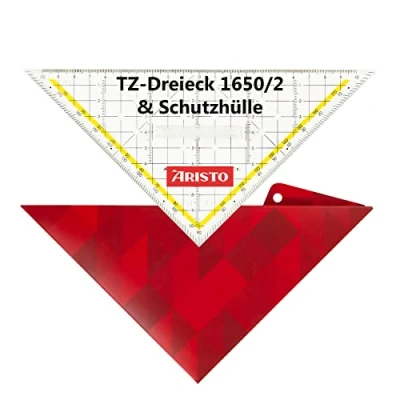 Imagen de Aristo AR18053B TZ Triángulo AR1650/3 Funda con tapa (hipotenusa 22,5 cm, mango extraíble, puntos de tinta, geocubierta agujeros y cierre magnético)