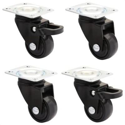 Imagen de WAGNER design yourself 02222704 giratorias/Ruedas para muebles juego de 4 2 sin con freno, placa atornillable, X piezas Negro, (Ø) 25 mm