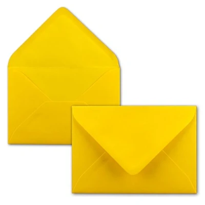 Imagen de FarbenFroh Sobres de color amarillo miel, 50 unidades, DIN C5, 22,0 x 15,4 cm, adhesivo húmedo, sin ventana, tarjetas Navidad, felicitaciones