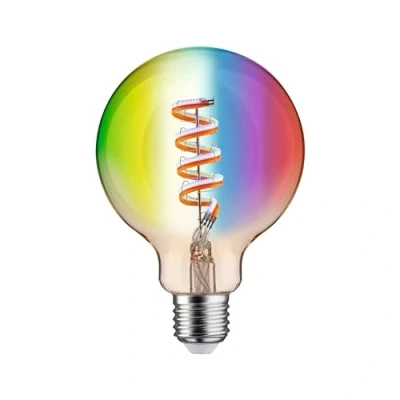Imagen de Paulmann 29160 Globe LED filamentos 230V Smart Home Zigbee, G95, E27, 470lm, 6,3W, RGBW+, regulable, oro, fuente de luz