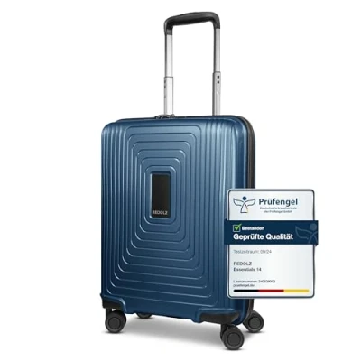Imagen de REDOLZ Artículos comunes Essentials 14, Azul oscuro metálico, Kabinen Trolley (55 cm), Carro rígido con ruedas giratorias