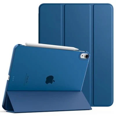 Imagen de TiMOVO Funda para iPad Air 11 Pulgadas M2 2024, 6ª/5ª/4ª Generación (2024/2022/2020) 10,9 Pulgadas, Cubierta Trasera Tableta Inteligente con Auto Estela/Sueño, Gris Azul