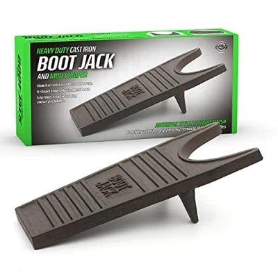 Imagen de CKB LTD Sacabotas Botas de Hierro Fundido para Wellington Alta Resistencia, Extractor y rascador Barro portátil Resistente a la Intemperie, Metal Negro sólido