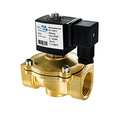 Imagen de FSA Válvula Magnética de Latón 1&quot; 24V AC 0 10 bar Viton cerrada sin corriente