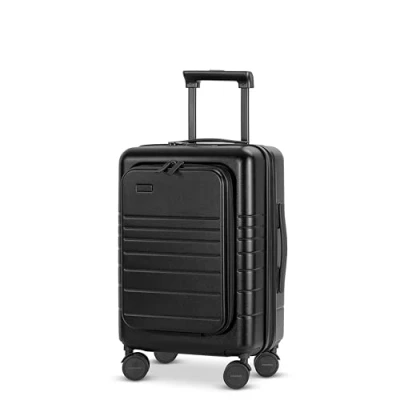 Imagen de ETERNITIVE Maleta de Viaje Cabina Rígida Policarbonato &amp; ABS Tamaño: 54 x 34 23,5 cm 33L Puerto USB C y A con Cerradura TSA Equipaje Mano Ruedas 360 Negro