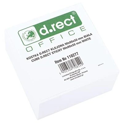 Imagen de D.RECT Bloc de notas, 90 x 50 mm, aprox. 450 hojas, encolado en la parte superior, color blanco