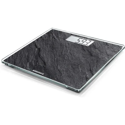 Imagen de Soehnle Báscula de baño Style Sense Compact 300 Slate, peso digital con pantalla LCD, balanza electrónica apagado y encendido automáticos