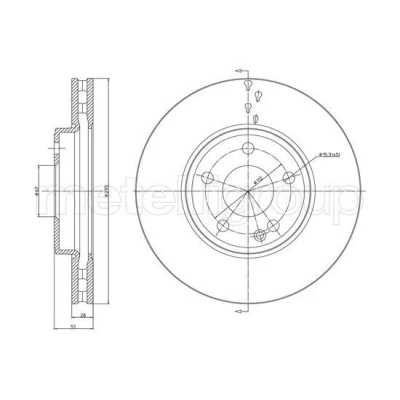 Imagen de METELLI Disco de freno MERCEDES BENZ: Clase A, CLA Coupé, GLA 295,0mm 28,0mm 5 67,0mm ventilado barnizado 23 1439C Discos freno,