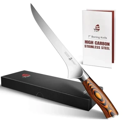 Imagen de TUO Cuchillo de Deshuesar 18cm Pescado Flexible para la Carne Cocina Alemán Acero Inoxidable Fiery Phoenix Series