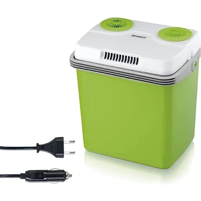 Imagen de SEVERIN nevera eléctrica, portátil pequeña con función de enfriamiento y preservación del calor, mini a 220 240 V 12 VCC, 19 L, verde/gris, KB 2922