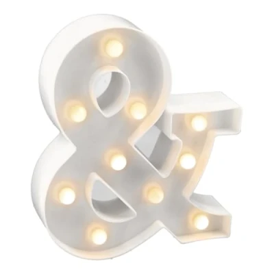 Imagen de JANDEI letras led iluminadas, letra &amp; con luz blanca cálida, luces decoración y ambiente, nocturna bodas, cumpleaños, escaparates, números (funcionan pilas)