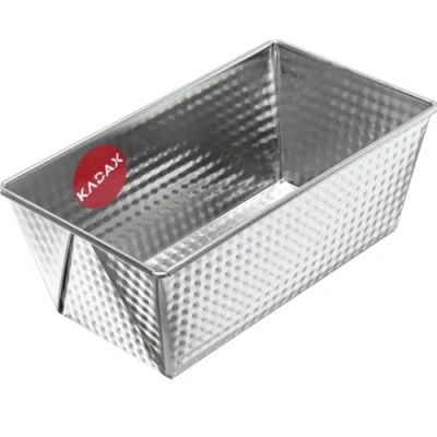 Imagen de KADAX molde rectangular de hojalata, para tarta real con capa antiadherente, pan, tartas, cuadrado (20,5 x 12 cm, plateado)