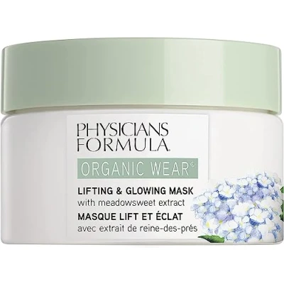 Imagen de Physicians Formula Organic Wear Lifting &amp; Glowing Mask Mascarilla Facial de Gelatina Orgánica para el Cuidado la Piel con Aloe Vera Orgánico, Ulmaria Natural y Aceite Mongongo Orgánico