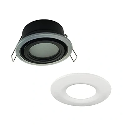 Imagen de wonderlamp Empotrable de exterior/interior Lutar, Redondo con aro embellecedor, Impermeable IP 65, moderno Blanco