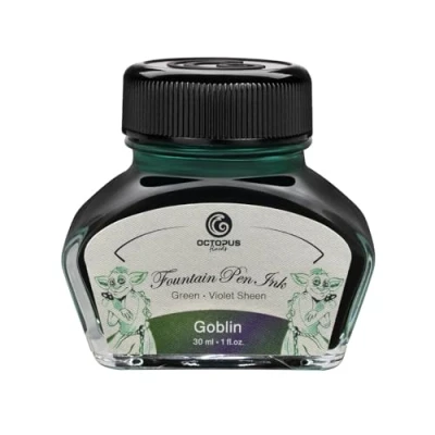 Imagen de Octopus Fluids Goblin Sheen Ink Tinta para pluma estilográfica (30 ml), color verde (SH GN 025 030)