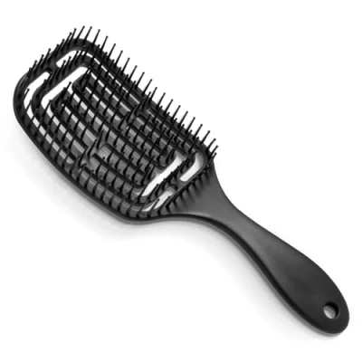 Imagen de Brencco Cepillo Pelo Antirotura, Rizado, Peine Antitirones para el Cabello Profesional Curvo Ventilado, Reducir Encrespamiento y la Rotura (Negro)