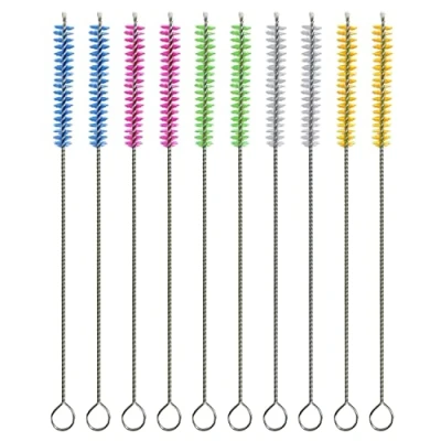 Imagen de 10 cepillos de limpieza paja color, cepillo para tubos ensayo, detalles, limpieza, botellas, puede limpiar tetinas, cafetera, etc. (20 cm)